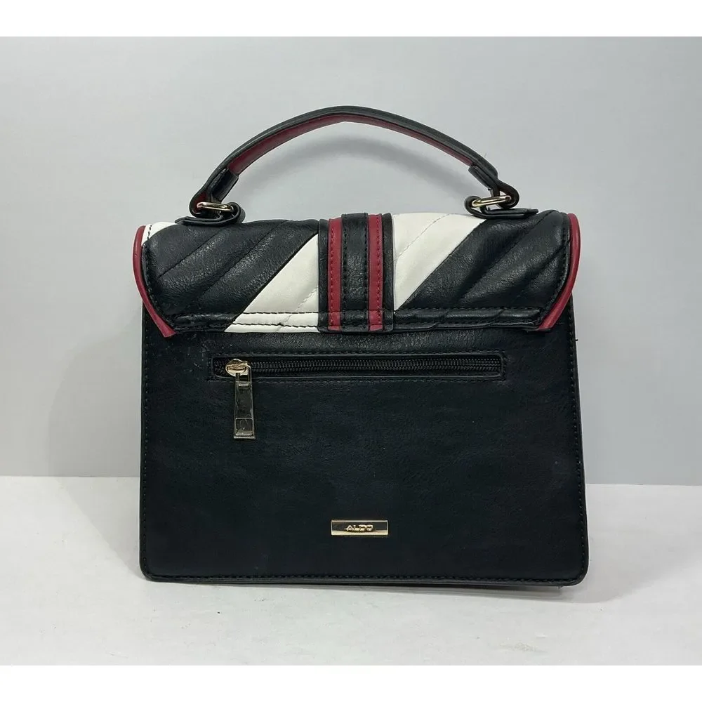 Aldo‎ Womens HandBag Purse Retro Modern Black White Red Pocketbook